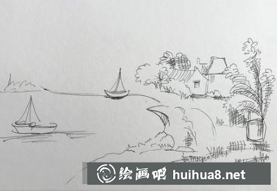 小船風(fēng)景速寫