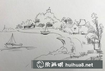 小船風(fēng)景速寫