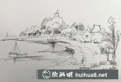 小船風(fēng)景速寫