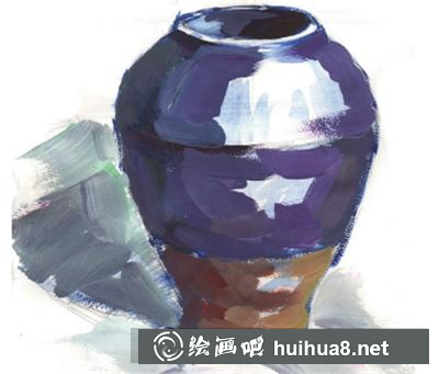 怎么畫紫色陶罐