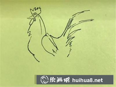 如何畫兩只大公雞？
