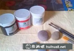 丙烯畫教程石頭瓢蟲繪畫