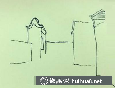 徽派小院速寫輪廓
