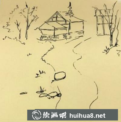鄉(xiāng)村小溪流速寫