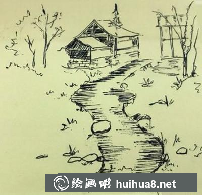 鄉(xiāng)村小溪流速寫