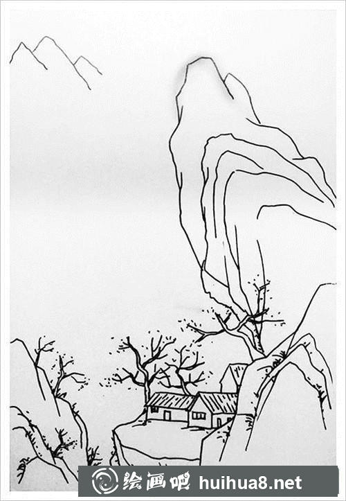 隱居鋼筆畫
