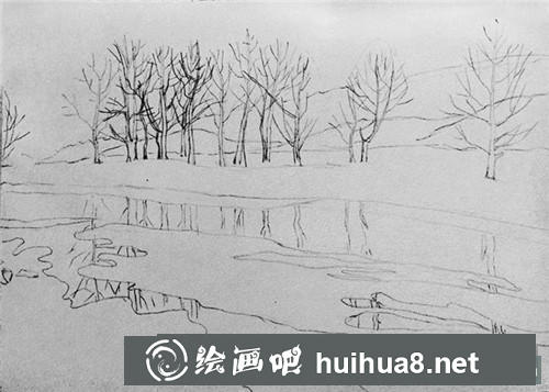 雪河鋼筆畫