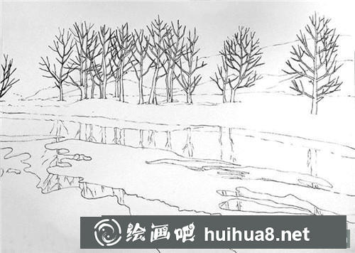 雪河鋼筆畫
