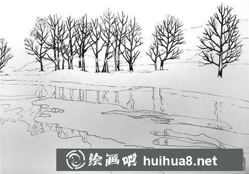 雪河鋼筆畫