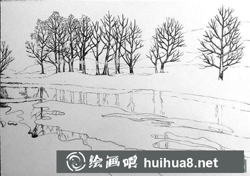 雪河鋼筆畫