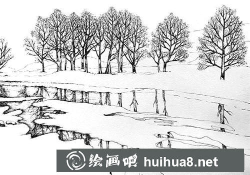 雪河鋼筆畫