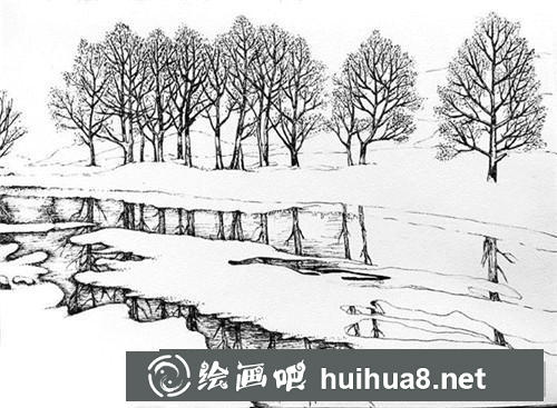 雪河鋼筆畫