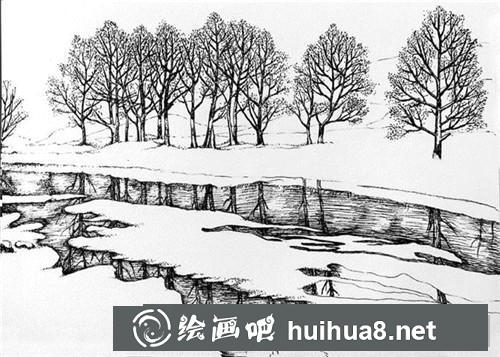雪河鋼筆畫