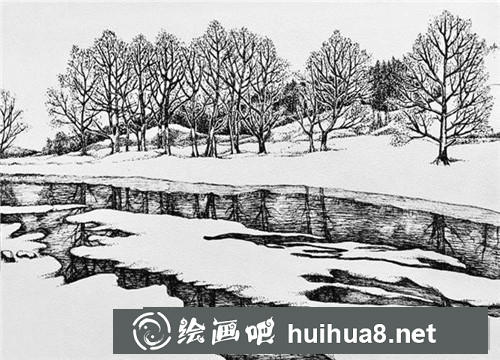 雪河鋼筆畫