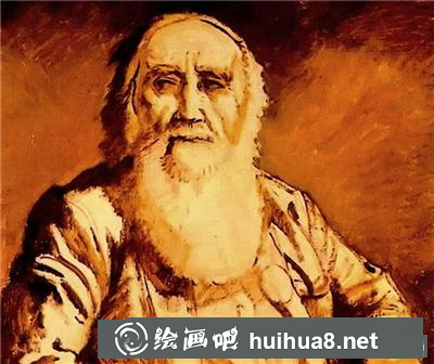 倫勃朗油畫(huà)坐著的大胡子老人半身像畫(huà)法