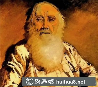 倫勃朗油畫(huà)坐著的大胡子老人半身像畫(huà)法