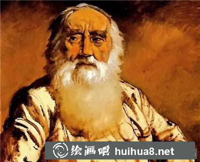 倫勃朗油畫(huà)坐著的大胡子老人半身像畫(huà)法