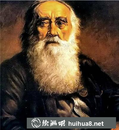 倫勃朗油畫(huà)坐著的大胡子老人半身像畫(huà)法