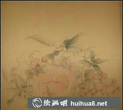 怎么畫工筆畫《吉祥多子圖》