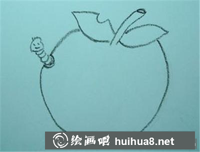 蘋果上的毛毛蟲