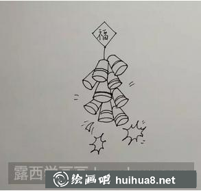 煙花兒童畫