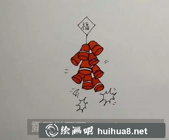 煙花兒童畫