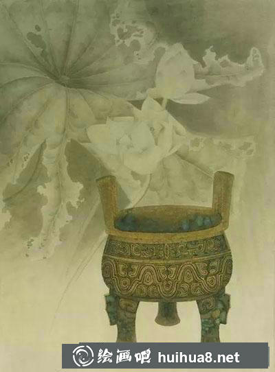工筆畫教程怎么畫荷花《清幽靜雅》