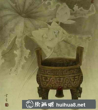 工筆畫教程怎么畫荷花《清幽靜雅》