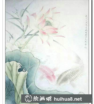 工筆畫教程:怎么畫《鯉魚荷花》 工筆畫教程:怎么畫《鯉魚荷花》