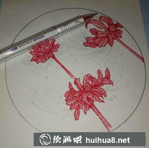 曼珠沙華鋼筆畫