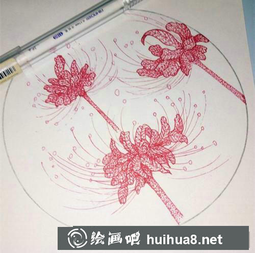 曼珠沙華鋼筆畫