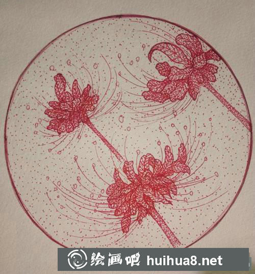 曼珠沙華鋼筆畫