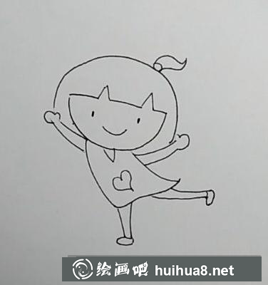 小女孩兒童畫