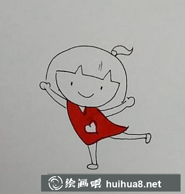小女孩兒童畫