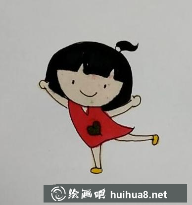小女孩兒童畫