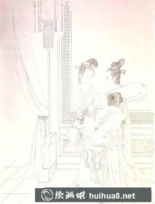 工筆畫教程：怎么繪制《侍宴圖》
