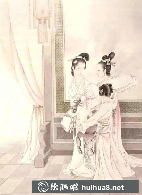 工筆畫教程：怎么繪制《侍宴圖》