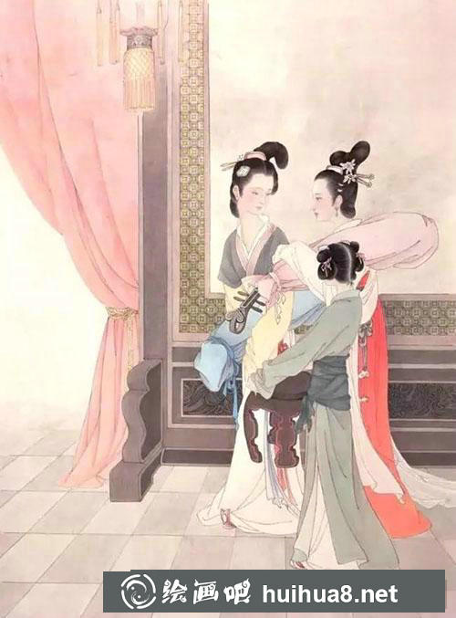 工筆畫教程：怎么繪制《侍宴圖》