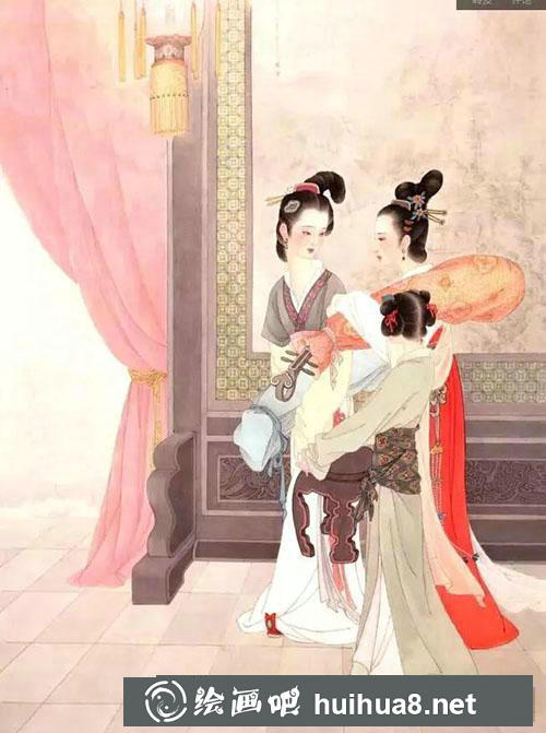 工筆畫教程：怎么繪制《侍宴圖》