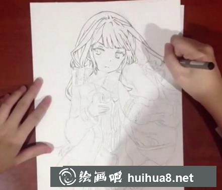 馬克筆畫二次元萌妹子