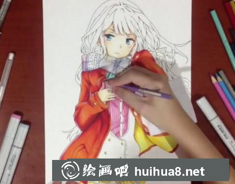 馬克筆畫二次元萌妹子