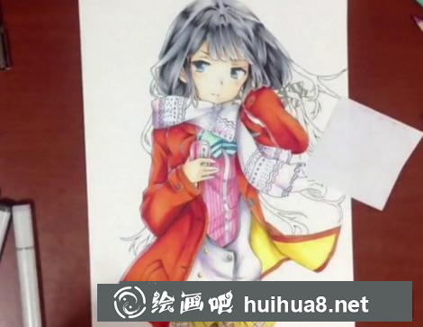 馬克筆畫二次元萌妹子