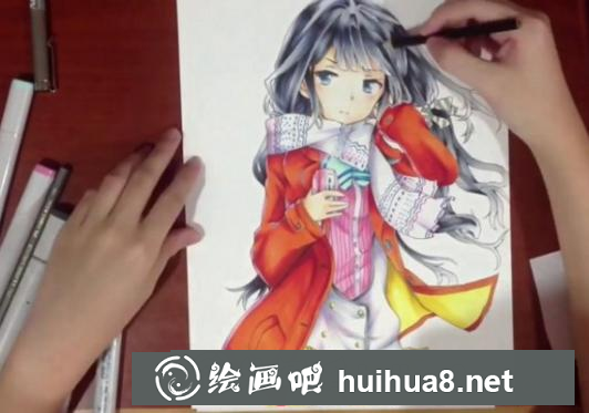 馬克筆畫二次元萌妹子