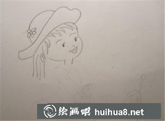 兒童畫教程提水澆花女孩