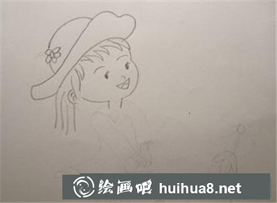 提水澆花的女孩