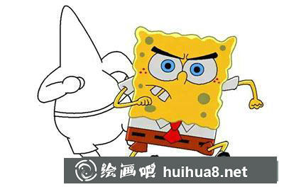 怎么畫海綿寶寶與派大星