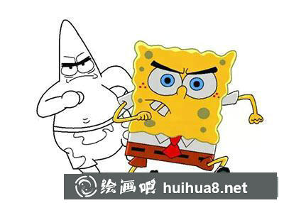 怎么畫海綿寶寶與派大星