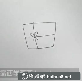 貓和禮盒兒童畫