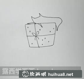 貓和禮盒兒童畫