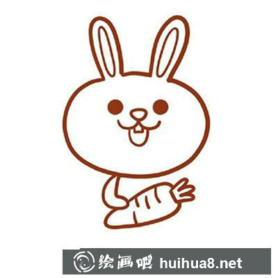 兒童畫教程：怎么繪制拿蘿卜的小兔子